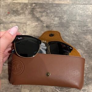 Ray-Ban Black Clubmaster sunglasses with case!